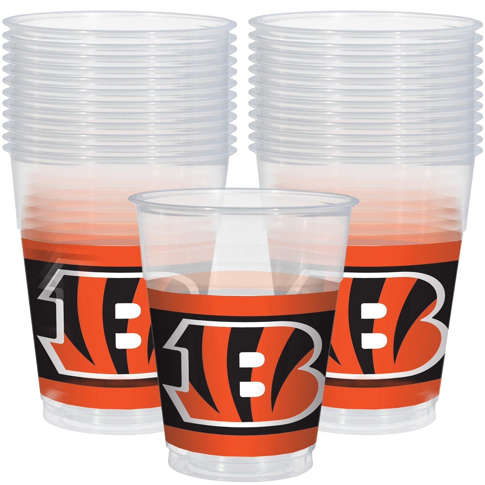 Cincinnati Bengals Party Supplies Pack for 18 Guests - Kit Includes Plates, Napkins, Table Cover, Cups, Cutlery, Serving Bowl, Banner Decoration & Centerpiece